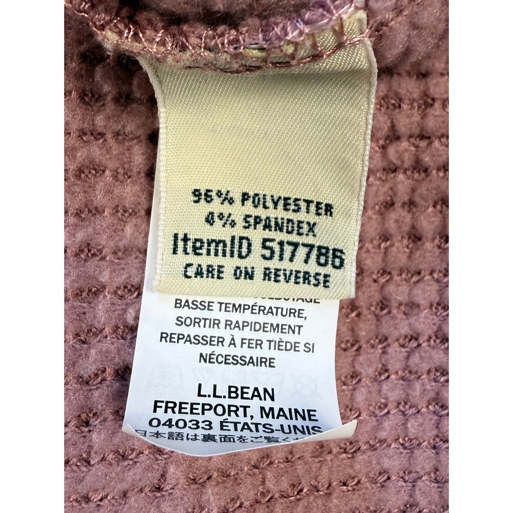 LL Bean Womens XL Pink Waffle Knit Funnel Neck Pullover Sweatshirt - Picture 6 of 6